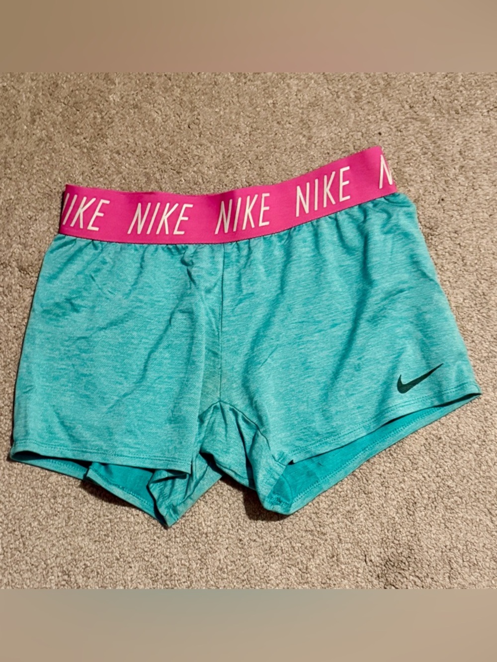 Nike Girl’s Performance Shorts - Teal/Pink - L